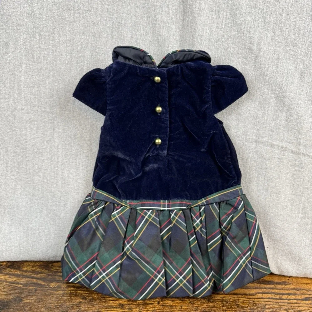 NWT Janie and Jack Dress Size 0 To 3 Months Holiday Outfit Velvet Blue